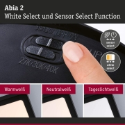 LED Panel Abia 2 White Select Dämmerungsgesteuerter Bewegungsmelder (HF) eckig 400x400mm  16W 1400lm 2700 - 4000K Schwarz