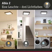 LED Panel Abia 2 White Select Dämmerungsgesteuerter Bewegungsmelder (HF) eckig 400x400mm  16W 1400lm 2700 - 4000K Schwarz