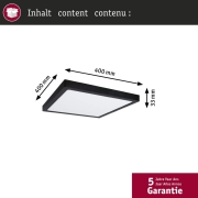 LED Panel Abia 2 White Select Dämmerungsgesteuerter Bewegungsmelder (HF) eckig 400x400mm  16W 1400lm 2700 - 4000K Schwarz