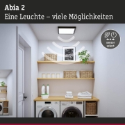 LED Panel Abia 2 White Select Dämmerungsgesteuerter Bewegungsmelder (HF) eckig 400x400mm  16W 1400lm 2700 - 4000K Schwarz