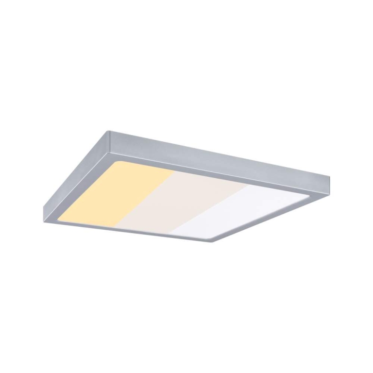 Paulmann LED Panel Abia 2 White Select Dämmerungsgesteuerter Bewegungsmelder (HF) eckig 400x400mm  16W 1400lm 2700 - 4000K Chrom matt