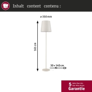 Stehleuchte Stellan II E27   max. 20W Creme Metall#Stoff