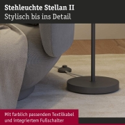 Stehleuchte Stellan II E27   max. 20W Grau Metall#Stoff