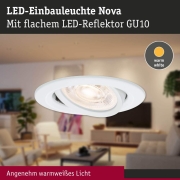 LED Einbauleuchte Nova GU10 Flat schwenkbar 4,9W 550lm 230V  2700K Weiß matt