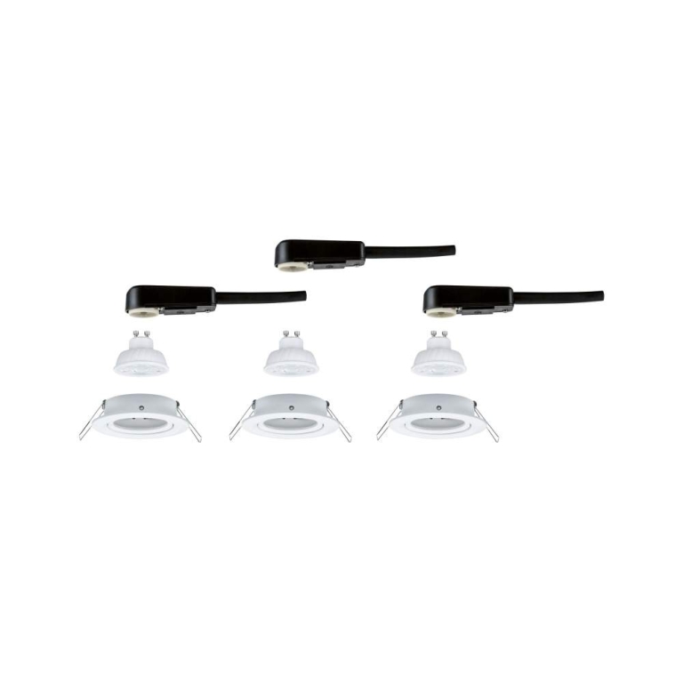 Paulmann LED Einbauleuchte Nova GU10 Flat schwenkbar 3x4,9W 3x550lm 230V  2700K Weiß matt