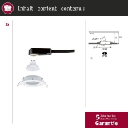 LED Einbauleuchte Nova GU10 Flat schwenkbar 3x4,9W 3x550lm 230V  2700K Weiß matt