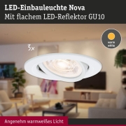 LED Einbauleuchte Nova GU10 Flat schwenkbar 3x4,9W 3x550lm 230V  2700K Weiß matt