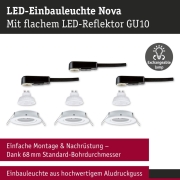 LED Einbauleuchte Nova GU10 Flat schwenkbar 3x4,9W 3x550lm 230V  2700K Weiß matt