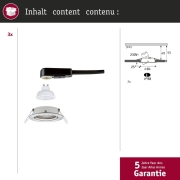 LED Einbauleuchte Nova GU10 Flat schwenkbar 3x4,9W 3x550lm 230V  2700K Eisen gebürstet