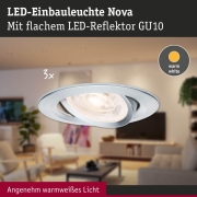 LED Einbauleuchte Nova GU10 Flat schwenkbar 3x4,9W 3x550lm 230V  2700K Alu gedreht