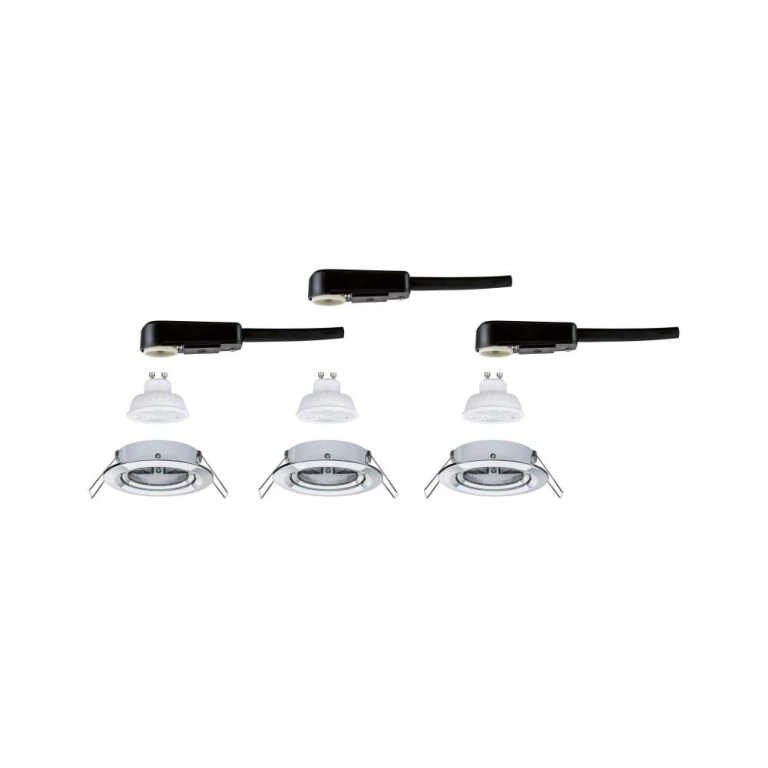 Paulmann LED Einbauleuchte Nova GU10 Flat schwenkbar 3x4,9W 3x550lm 230V  2700K Chrom