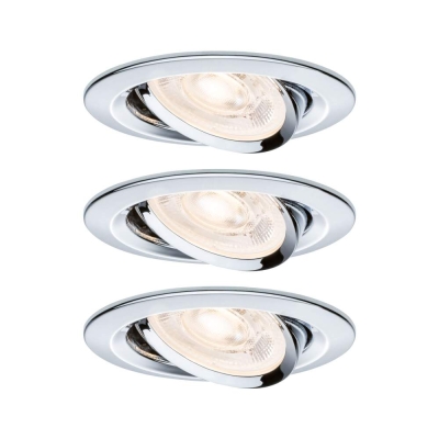 Paulmann LED Einbauleuchte Nova GU10 Flat schwenkbar 3x4,9W 3x550lm 230V  2700K Chrom