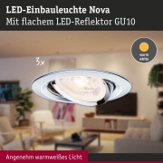 LED Einbauleuchte Nova GU10 Flat schwenkbar 3x4,9W 3x550lm 230V  2700K Chrom