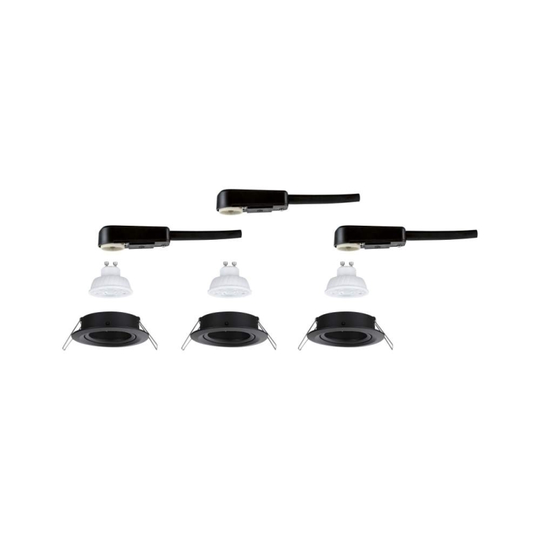 Paulmann LED Einbauleuchte Nova GU10 Flat schwenkbar 3x4,9W 3x550lm 230V  2700K Schwarz matt