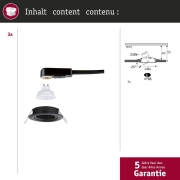 LED Einbauleuchte Nova GU10 Flat schwenkbar 3x4,9W 3x550lm 230V  2700K Schwarz matt