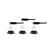 LED Einbauleuchte Nova GU10 Flat schwenkbar 3x4,9W 3x550lm 230V  2700K Schwarz matt