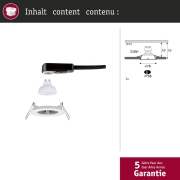 LED Einbauleuchte Nova GU10 Flat starr IP44 4,9W 550lm 230V  2700K Weiß matt