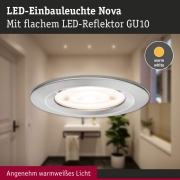 LED Einbauleuchte Nova GU10 Flat starr IP44 4,9W 550lm 230V  2700K Eisen gebürstet