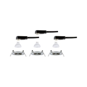 LED Einbauleuchte Nova GU10 Flat starr IP44 3x4,9W 3x550lm 230V  2700K Eisen gebürstet