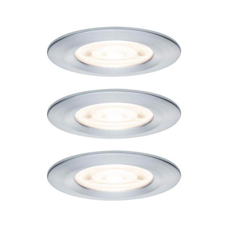 Paulmann LED Einbauleuchte Nova GU10 Flat starr IP44 3x4,9W 3x550lm 230V  2700K Alu gedreht