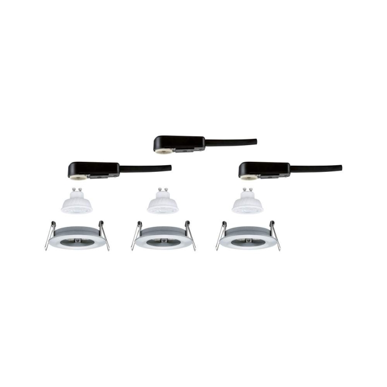 Paulmann LED Einbauleuchte Nova GU10 Flat starr IP44 3x4,9W 3x550lm 230V  2700K Alu gedreht