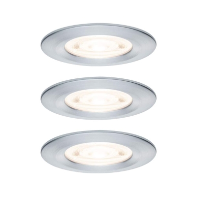 Paulmann LED Einbauleuchte Nova GU10 Flat starr IP44 3x4,9W 3x550lm 230V  2700K Alu gedreht