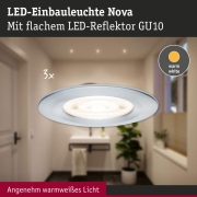 LED Einbauleuchte Nova GU10 Flat starr IP44 3x4,9W 3x550lm 230V  2700K Alu gedreht