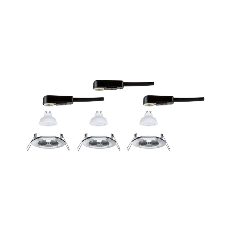 Paulmann LED Einbauleuchte Nova GU10 Flat starr IP44 3x4,9W 3x550lm 230V  2700K Chrom