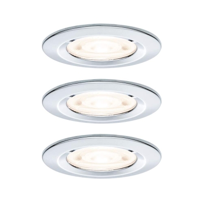 Paulmann LED Einbauleuchte Nova GU10 Flat starr IP44 3x4,9W 3x550lm 230V  2700K Chrom