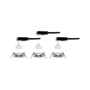 LED Einbauleuchte Nova GU10 Flat starr IP44 3x4,9W 3x550lm 230V  2700K Chrom