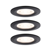 LED Einbauleuchte Nova GU10 Flat starr IP44 3x4,9W 3x550lm 230V  2700K Schwarz matt