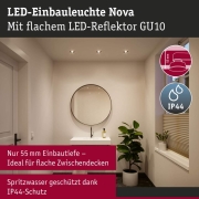 LED Einbauleuchte Nova GU10 Flat starr IP44 3x4,9W 3x550lm 230V  2700K Schwarz matt