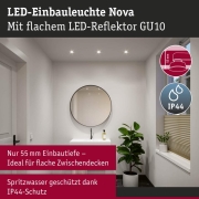 LED Einbauleuchte Nova GU10 Flat starr IP44 4,9W 550lm 230V  4000K Weiß matt