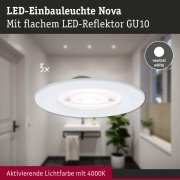 LED Einbauleuchte Nova GU10 Flat starr IP44 3x4,9W 3x550lm 230V  4000K Weiß matt