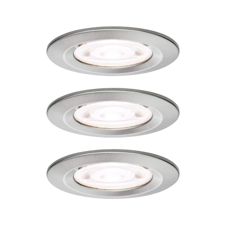 Paulmann LED Einbauleuchte Nova GU10 Flat starr IP44 3x4,9W 3x550lm 230V  4000K Eisen gebürstet