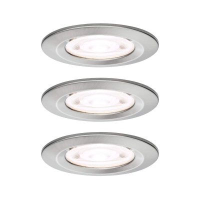 Paulmann LED Einbauleuchte Nova GU10 Flat starr IP44 3x4,9W 3x550lm 230V  4000K Eisen gebürstet