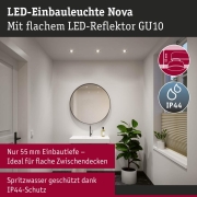 LED Einbauleuchte Nova GU10 Flat starr IP44 3x4,9W 3x550lm 230V  4000K Eisen gebürstet