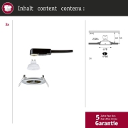 LED Einbauleuchte Nova GU10 Flat starr IP44 3x4,9W 3x550lm 230V  4000K Eisen gebürstet