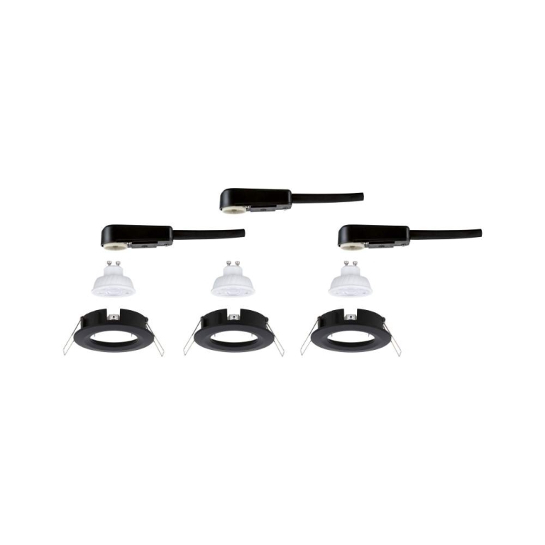 Paulmann LED Einbauleuchte Nova GU10 Flat starr IP44 3x4,9W 3x550lm 230V  4000K Schwarz matt
