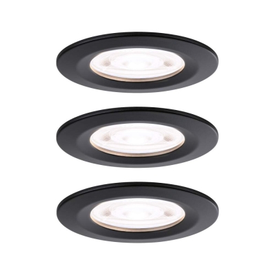 Paulmann LED Einbauleuchte Nova GU10 Flat starr IP44 3x4,9W 3x550lm 230V  4000K Schwarz matt