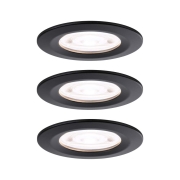 LED Einbauleuchte Nova GU10 Flat starr IP44 3x4,9W 3x550lm 230V  4000K Schwarz matt