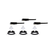 LED Einbauleuchte Nova GU10 Flat starr IP44 3x4,9W 3x550lm 230V  4000K Schwarz matt