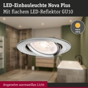 LED Einbauleuchte Nova Plus GU10 Flat IP65 93mm 4,9W 550lm 230V  2700K Eisen gebürstet