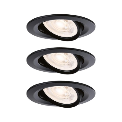 Paulmann LED Einbauleuchte Nova Plus GU10 Flat IP65 93mm 3x4,9W 3x550lm 230V dimmbar 2700K Schwarz matt