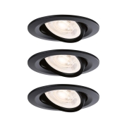 LED Einbauleuchte Nova Plus GU10 Flat IP65 93mm 3x4,9W 3x550lm 230V dimmbar 2700K Schwarz matt