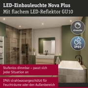 LED Einbauleuchte Nova Plus GU10 Flat IP65 93mm 3x4,9W 3x550lm 230V dimmbar 2700K Schwarz matt