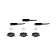 LED Einbauleuchte Nova Plus GU10 Flat IP65 93mm 3x4,9W 3x550lm 230V dimmbar 2700K Schwarz matt