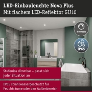 LED Einbauleuchte Nova Plus GU10 Flat IP65 93mm 4,9W 550lm 230V dimmbar 4000K Weiß matt