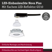 LED Einbauleuchte Nova Plus GU10 Flat IP65 93mm 4,9W 550lm 230V dimmbar 4000K Weiß matt