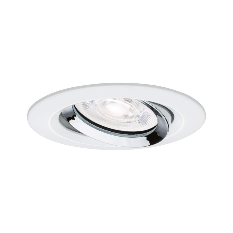 Paulmann LED Einbauleuchte Nova Plus GU10 Flat IP65 93mm 4,9W 550lm 230V dimmbar 4000K Weiß matt#Chrom